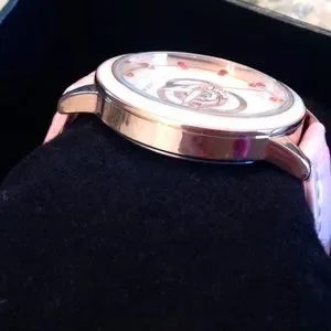 RARE Women’s pink crystal leather watch s-l400.jpg main image 3